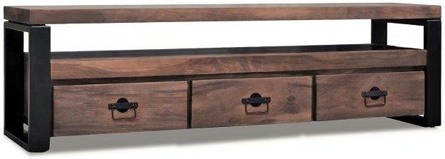 -bord Obuzi Hayfay   Massivt Rosentræ   Sort Jern 200x40x50   Med   Skuffer