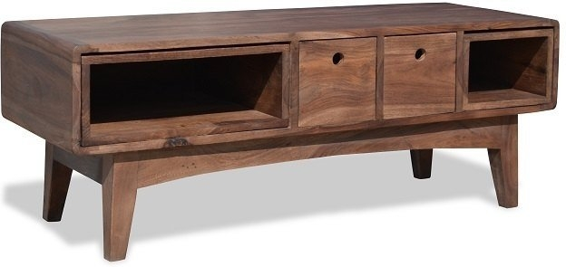 -bord Obuzi Stuka  -møbel   Massivt Rosentræ Med Sort Jernstel 110x40x45