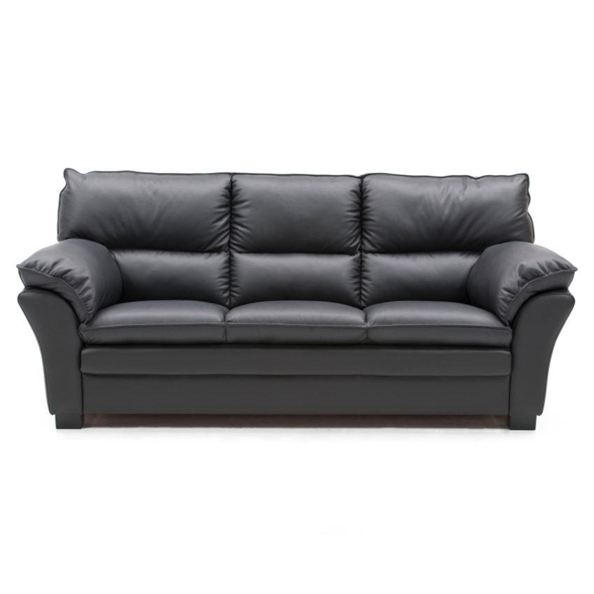 Hjort Knudsen Palma   Personers Sofa Sort Semi Spalt Læder    Ubehandlet Egetræ 215     97     Møbelsalg