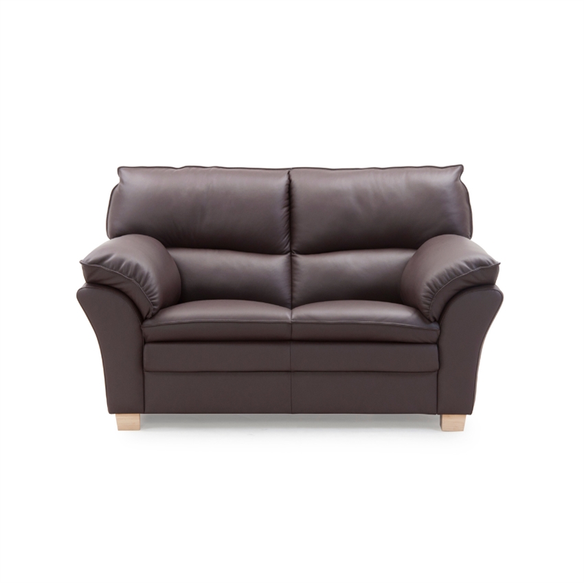 Hjort Knudsen Palma   Personers Sofa Mørkebrun Semi Spalt Læder    Ubehandlet Bøg 160     97     Møbelsalg