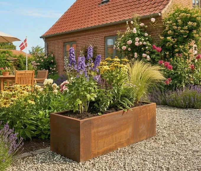 Plantekasse       Rust Stålplade 80   40   35     Uden Hjul