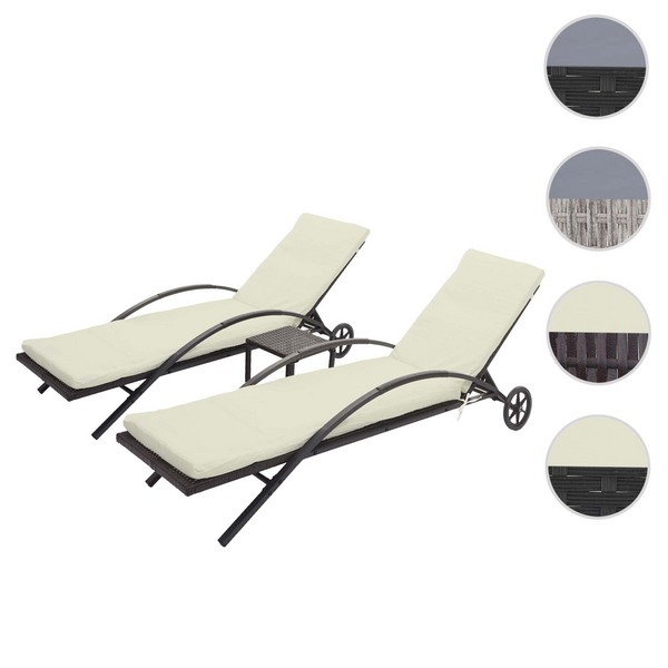 Polyrattan Solvogn Solseng Stk Brun Liggestol Havebord