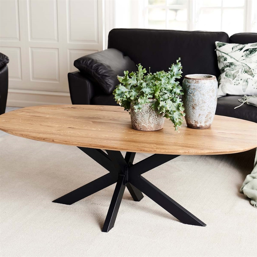 Wood   Nordic Porto Sofabord Ovalt Sofabord    Natur Olie 140           80     Møbelsalg