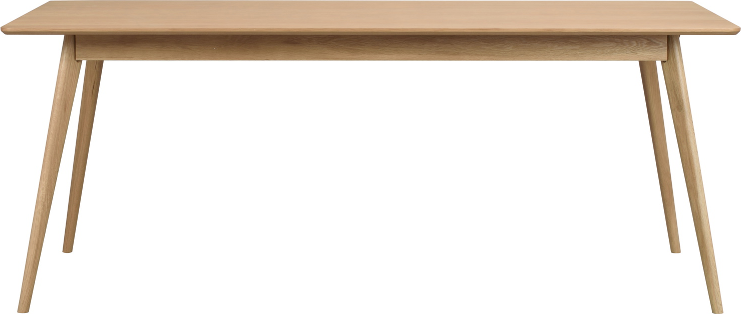 Spisebord Rowico Yumi   Lakeret Egetræsfiner 190x90   Slanke Skrå Ben Skandinavisk Design