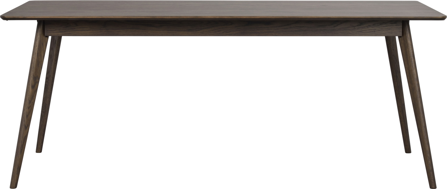 Spisebord Rowico Yumi 190x90   Lakeret Mdf Med Egetræsfinér   Massiv   Brun Med   Tillægsplader