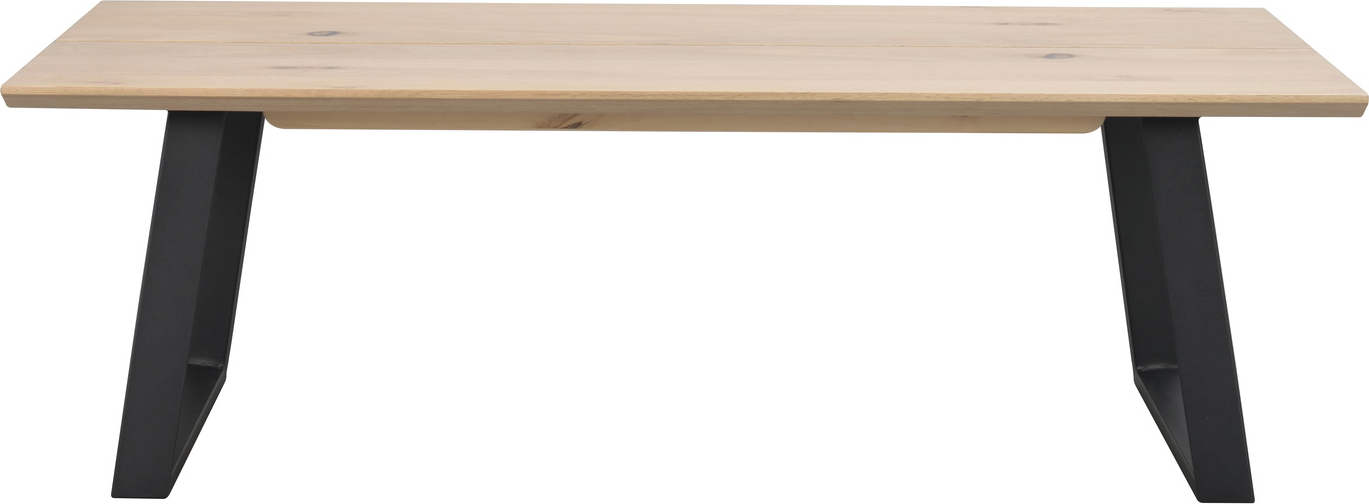 Sofabord Loungebord Rowico Melville Nordisk   Industrielt   Hvidkalket   Finér Med Sort Metalstel 140ã 65ã 46