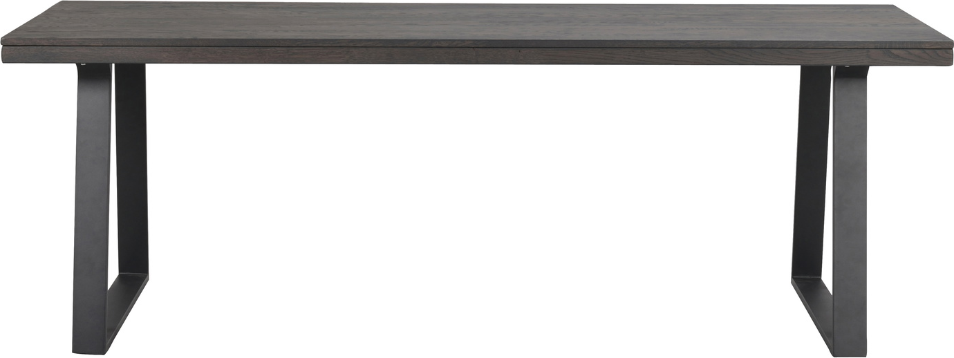 Spisebord Rowico Brooklyn   Massivt Egetræ Med  -formede Metalben 220   95   Mørkebrun Sort