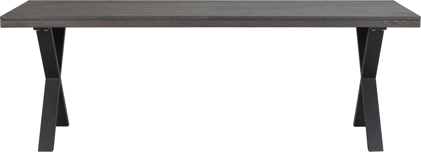 Spisebord Rowico Brooklyn  -ben 220x95   Massiv Egetræ Mørkebrun Metal