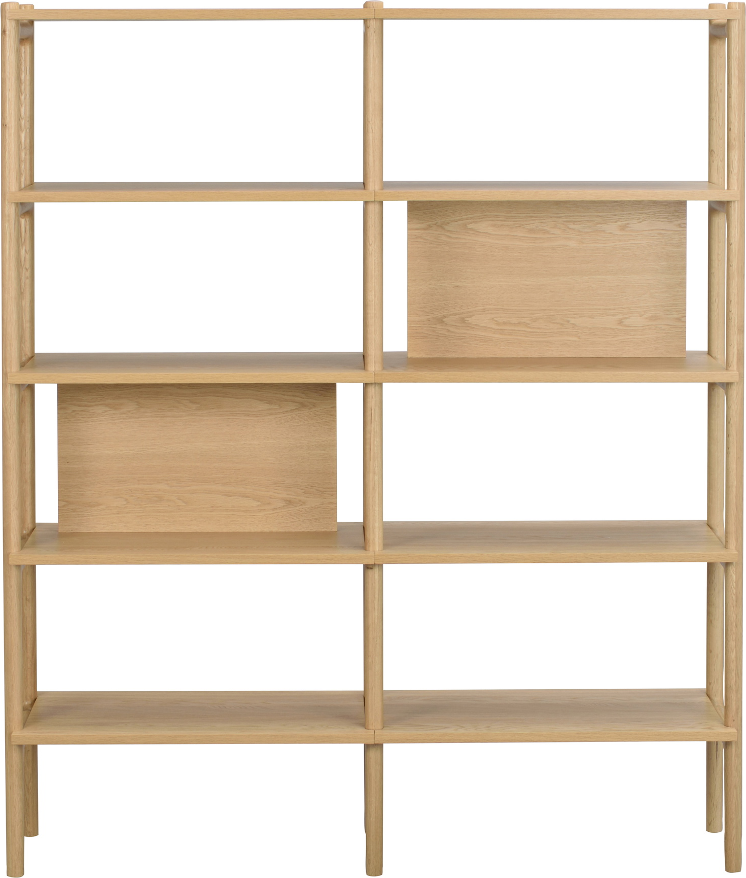 Bogreol Rowico Holton 10 Hylder Massiv Egetræ Lakeret Reol 166x140x36   Rumdeler Nordisk Design