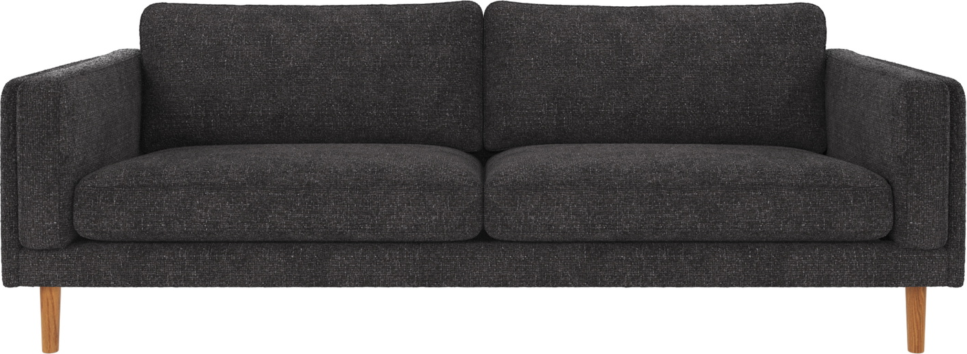 -personers Sofa Rowico Braden Mørkegråt Robin 66 Stof Med Lakerede Egetræsben Nordisk Design Martindale 100 000 Fsc-mix Certificeret
