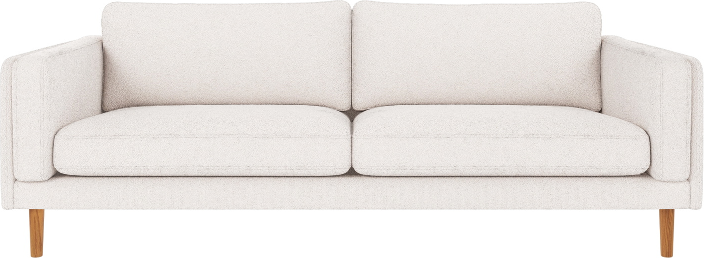 -personers Sofa Rowico Braden Hvidt Alice-stof Med Lakerede Egetræsben B216xd87xh78