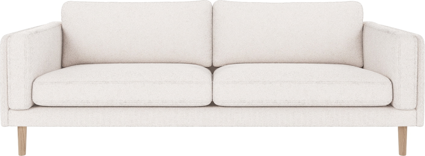 -personers Sofa Rowico Braden Hvidkalket Alice-stof Med Lakerede Egetræsben H78xb216xd87
