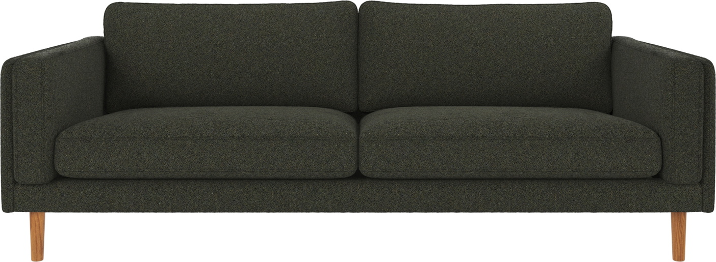 -personers Sofa Rowico Braden Alice 162 Stof Grøn Med Egetræsben 216x87x78