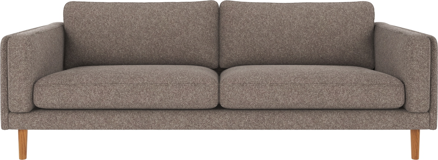 -personers Sofa Rowico Braden Bobby Mørk Beige Stof Lakerede Egetræben
