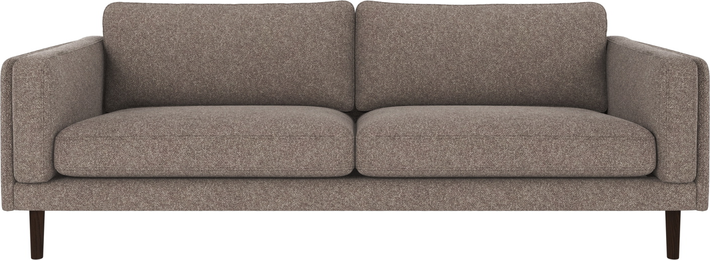 -personers Stofsofa Rowico Braden Mørk Beige Med -skum Lakerede Egetræsben B216xd87xh78