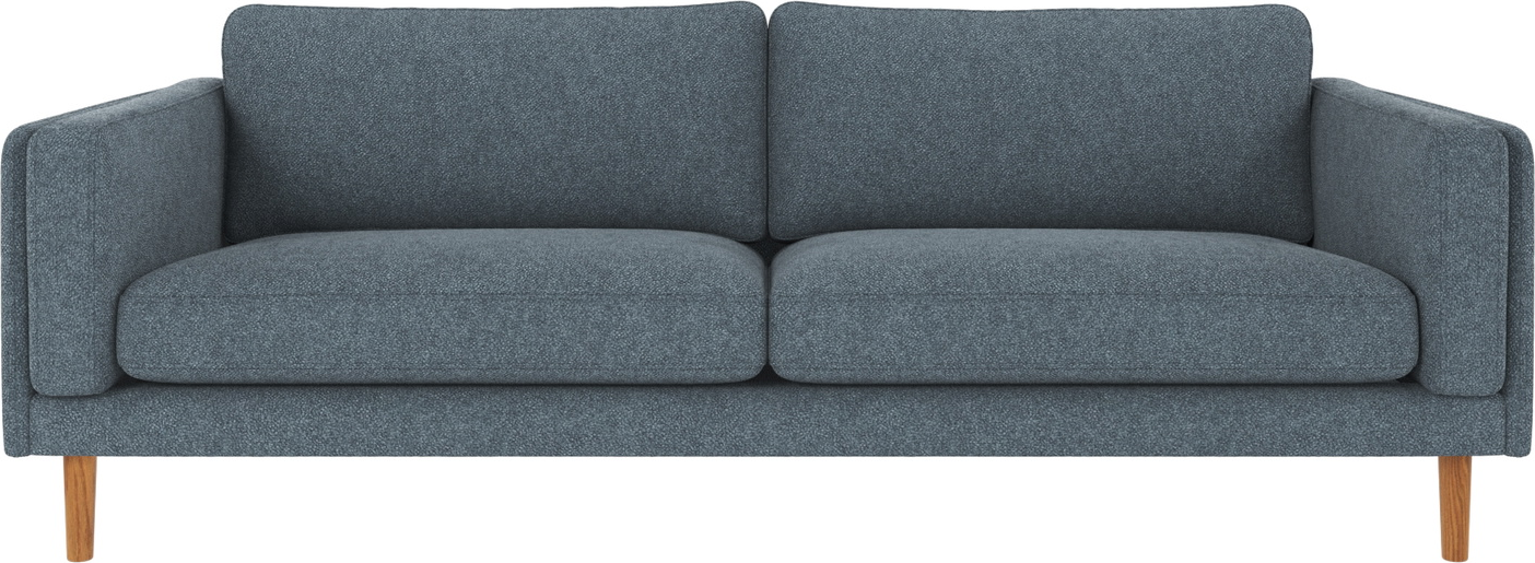 -personers Sofa Rowico Braden Blå Bobby 15 Polyester Med Lakerede Egetræsben B216xd87xh78