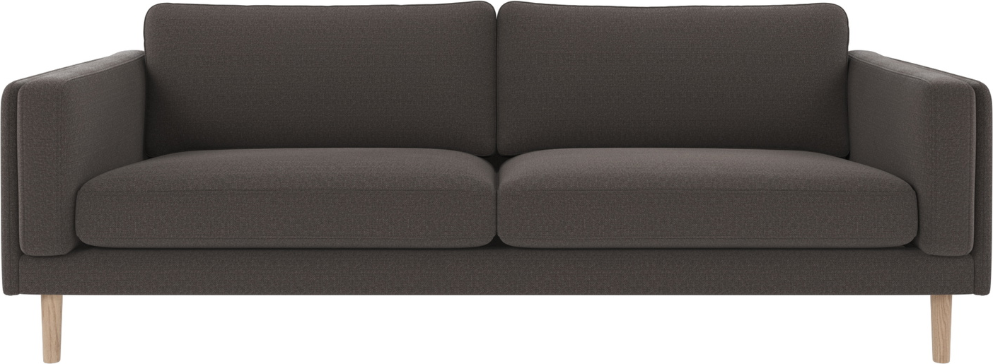 -personers Sofa Rowico Braden 216ã 87 Mørkegrå Rita Polyester Med Slidstærkt Stof Hvidvaskede Egetræsben
