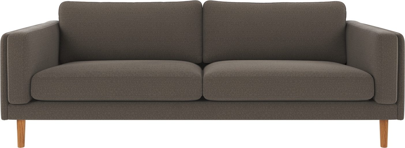 -personers Sofa Rowico Braden Mellemgrå Rita Polyester Med Lyse Egetræsben 216 87 78