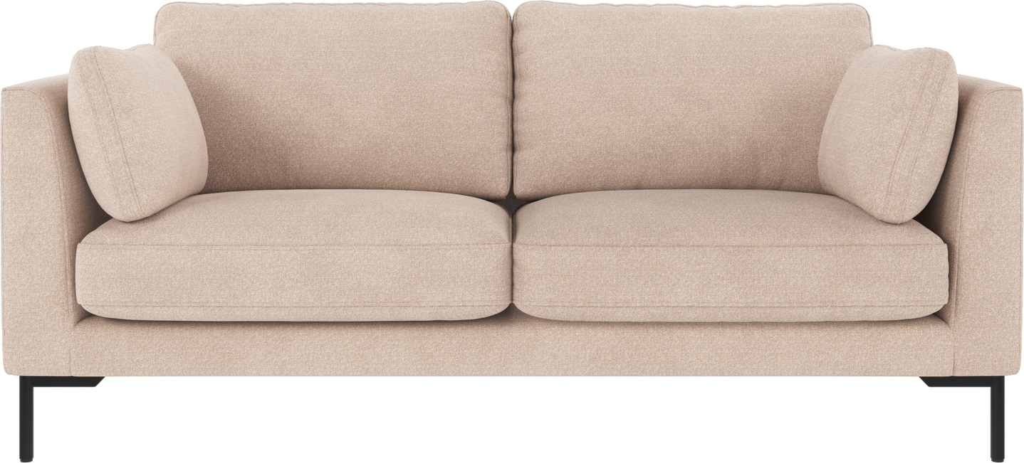 -personers Sofa Rowico Corwin Lysebeige Polyester Sort Metalben 83ã 190ã 98