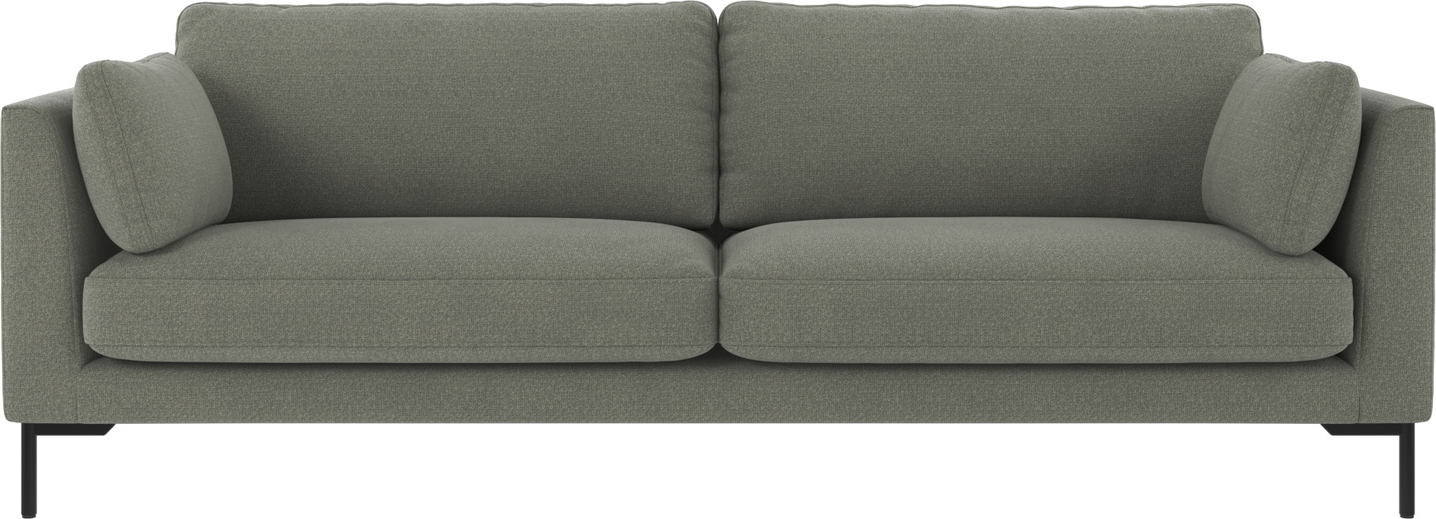 -personers Sofa Rowico Corwin Rita 158 Grøn Stof Med Sorte Pulverlakerede Metalben 238x98