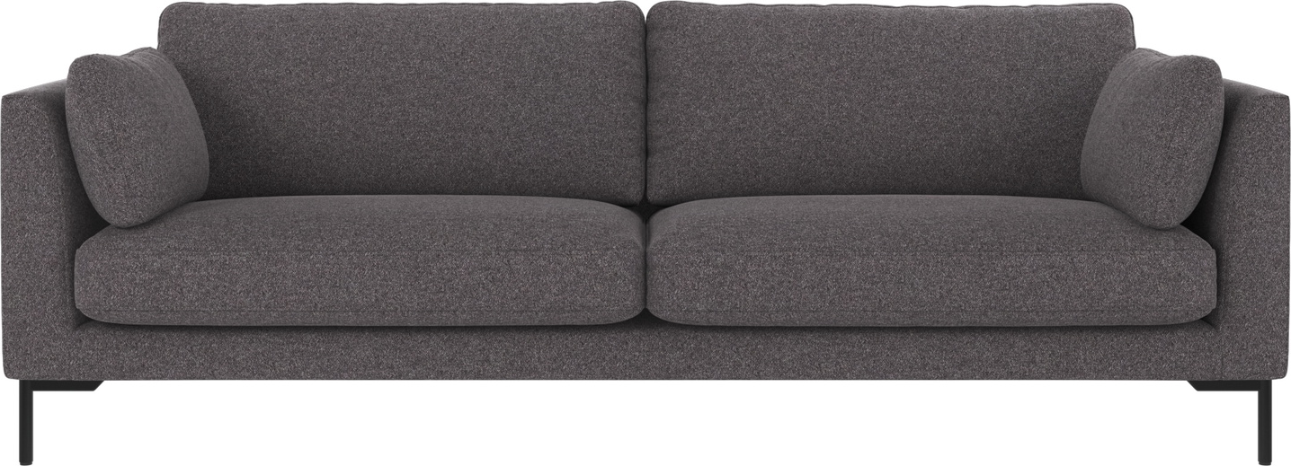 -personers Sofa Rowico Corwin Mørkegrå Polyesterstof Med Sorte Metalben 238x98x83
