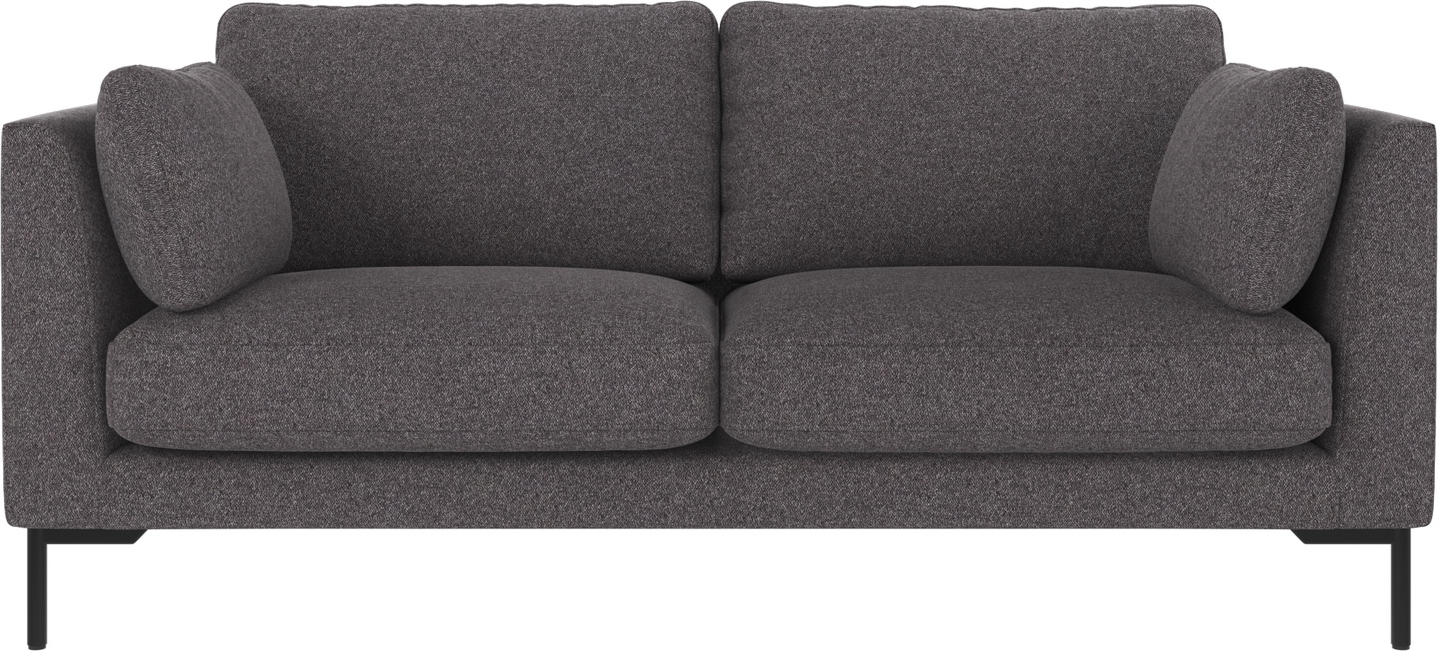 -personers Sofa Rowico Corwin Mørkegrå Brenda Polyesterstof Sort Metalramme