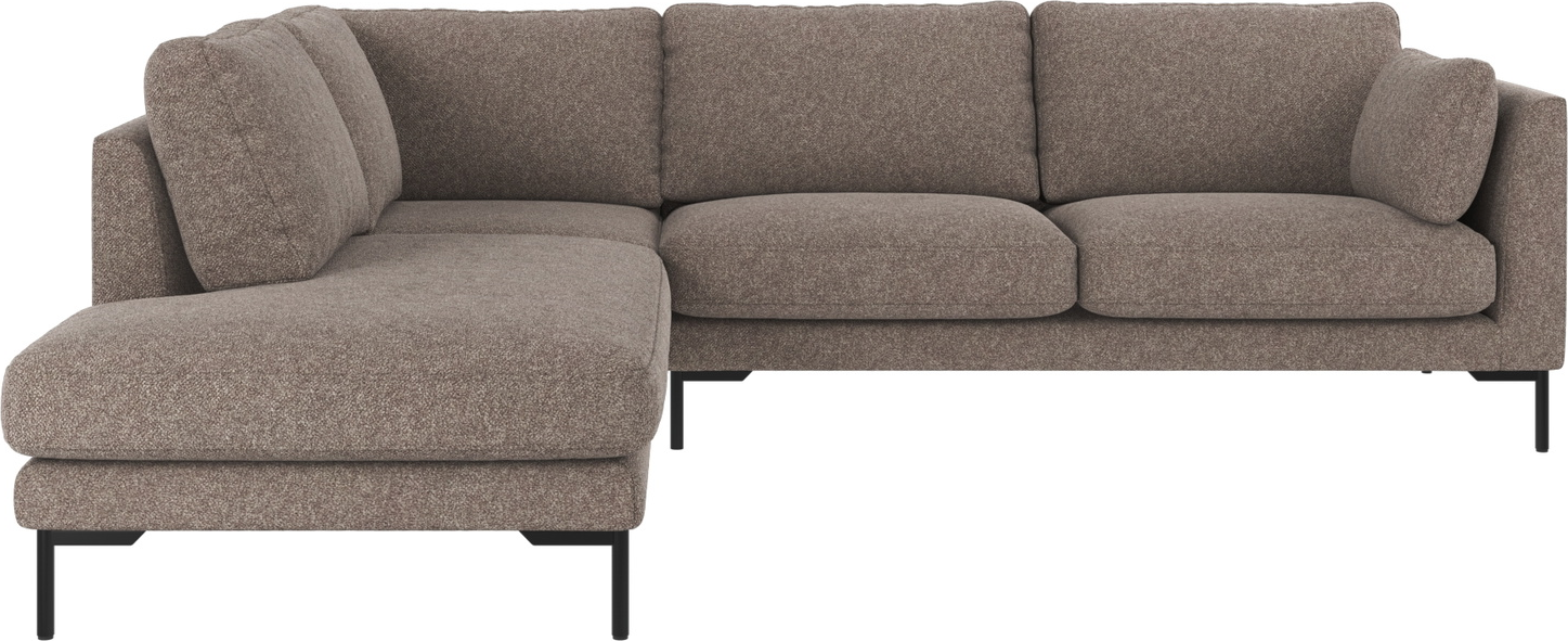 Hjørnesofa Rowico Corwin Venstrevendt Mørk Beige Bobby   Polyester Med Sorte Metalben 266x226