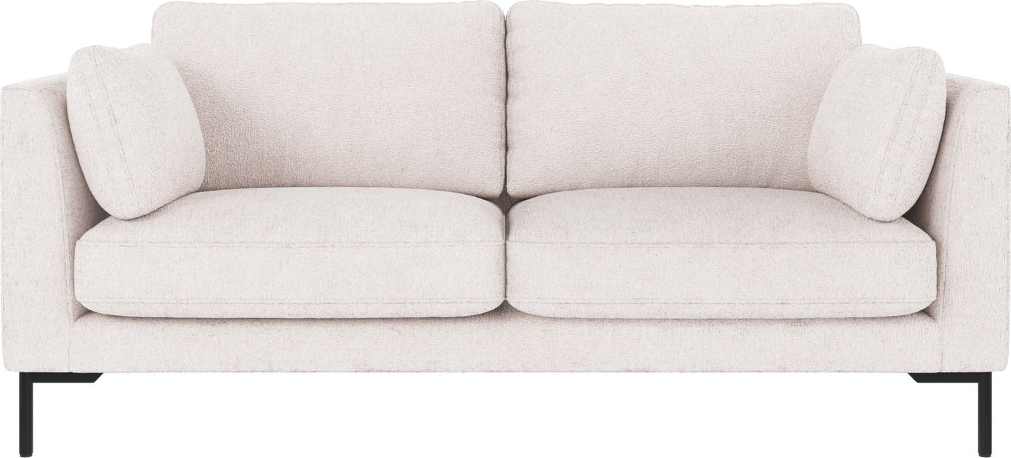 -personers Sofa Rowico Corwin Hvid Greg Polyesterstof Med Sorte Metalben B190xd98xh83