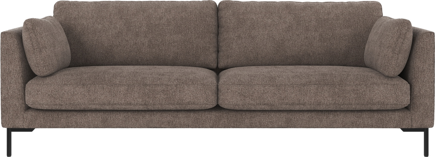 -personers Sofa Rowico Corwin Greg   Mørk Beige 238   Bred Med Sorte Metalben