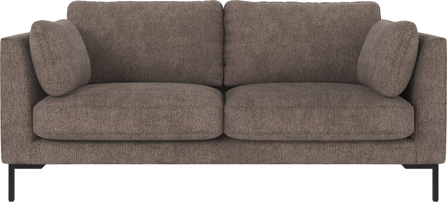 -personers Sofa Rowico Corwin Mørk Beige Greg Stof Pulverlakerede Sorte Metalben Fsc-mix Træramme