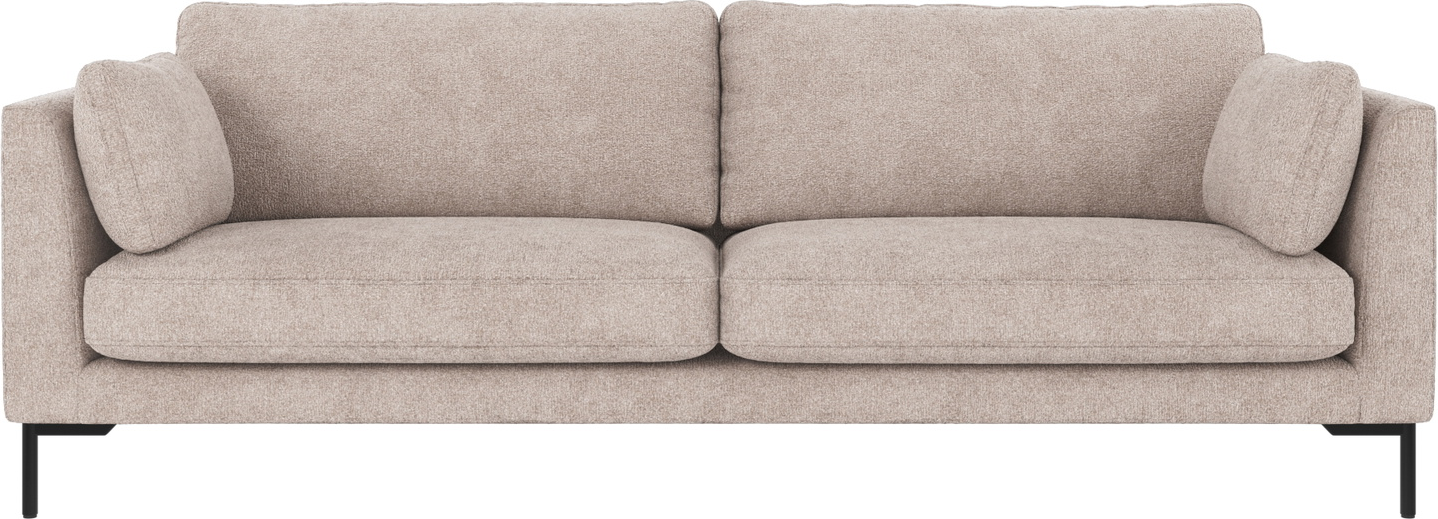 -personers Sofa Rowico Corwin Greg 17 Lysegrå Polyester Med Sorte Metalben H83ã B238ã D98