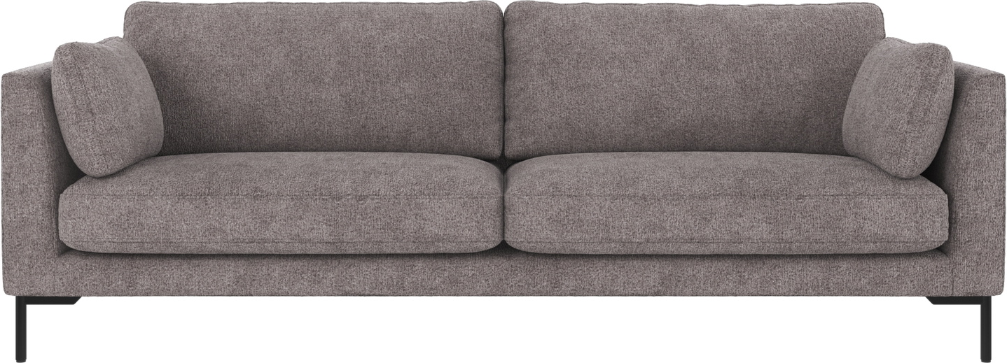 -personers Sofa Rowico Corwin Grå Greg 18 Polyester Fsc-mix Træ Sortlakerede Metalben 238x98x83