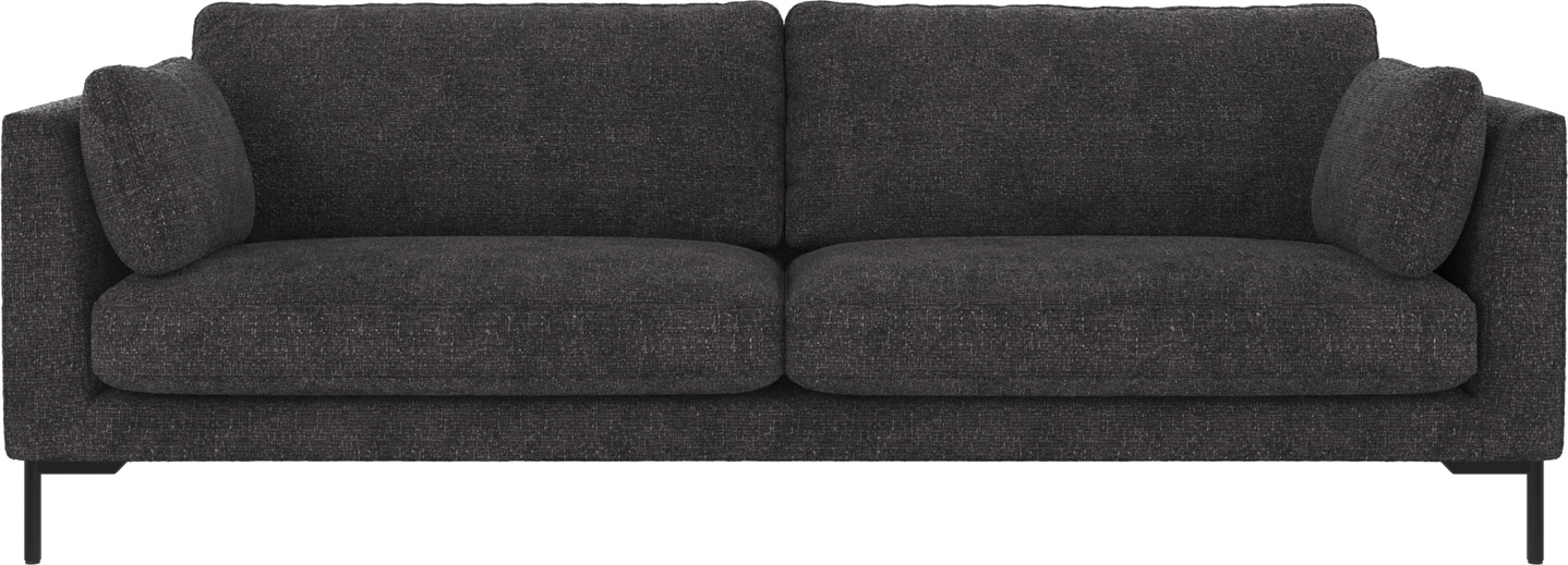 -personers Sofa Rowico Corwin Mørkegrå Sort Stof Robin H83ã B238ã D98