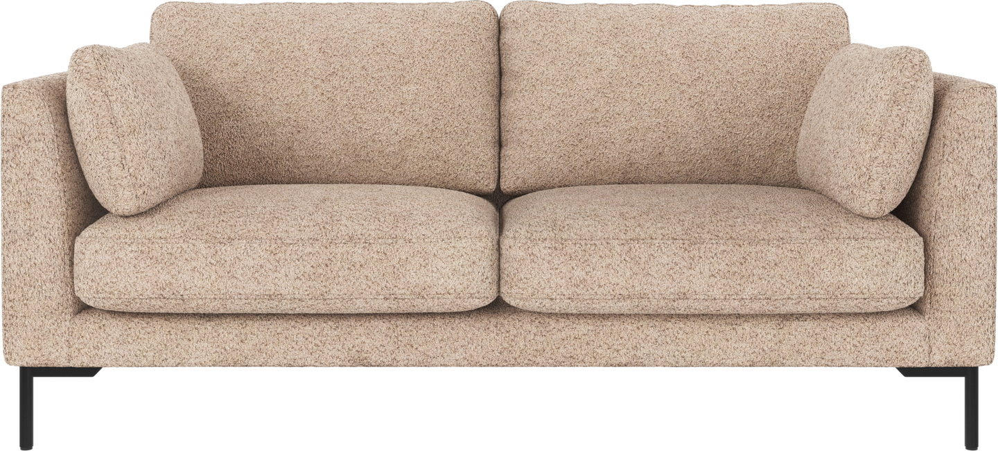 -personers Sofa Rowico Corwin Lysebeige Anna-tekstil Med Sorte Metalben 190x98x83