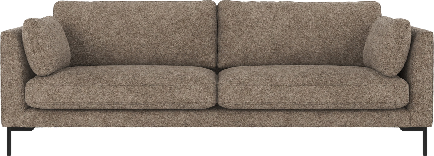 -personers Tresæders Sofa Rowico Corwin Mørk Beige Med Sorte Metalben   238ã 98ã 83