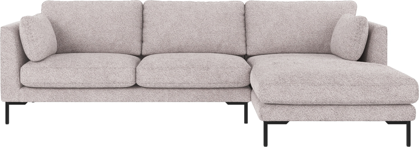 Chaiselongsofa Højrevendt Rowico Corwin 270x160 Lysegrå Anna Polyesterstof