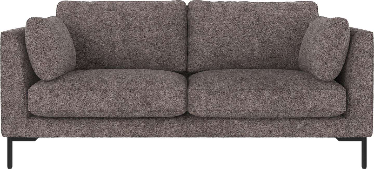 -personers Sofa Rowico Corwin Mørkegråt Anna 18-stof Med Sorte Metalben Strømlinet Design Fsc-certificeret Træramme H83ã B190ã D98