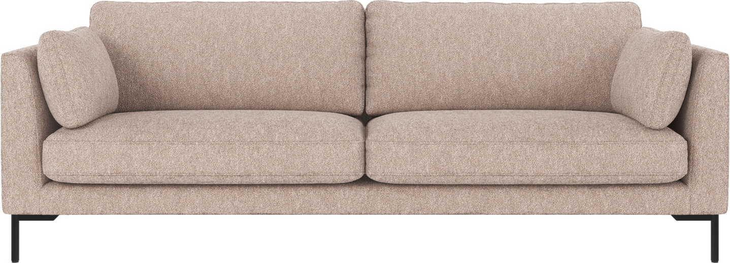-personers Tresæders Sofa Rowico Corwin Lys Beige Alice 01 Med Sorte Metalben H83   B238   D98
