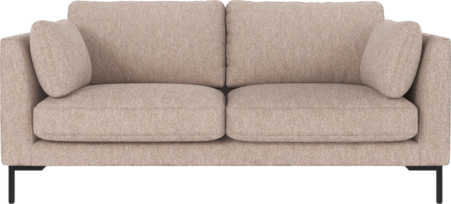 -personers Sofa Rowico Corwin Lysebeige Alice 01 Stof Med Sorte Metalben H83ã B190ã D98