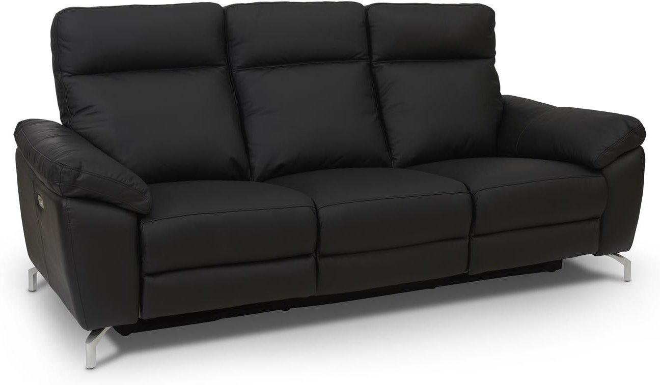 Elegant 2-personers Sort Lædersofa fra Raymond & Hallmark
