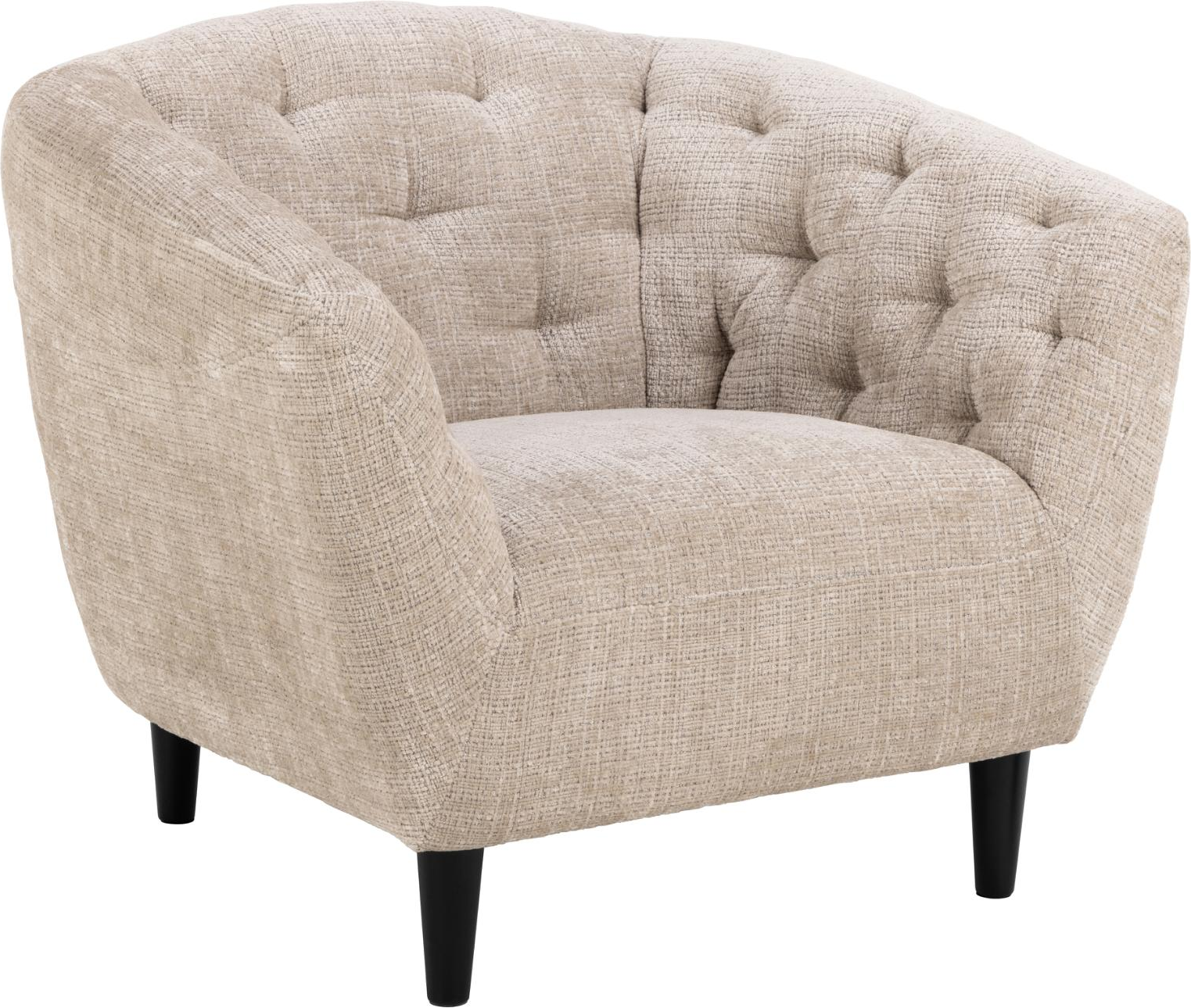 -personers Sofa   Lænestol Signature Vella  Juto-stof Beige  Sorte Gummitræsben  H42ã B57ã D55