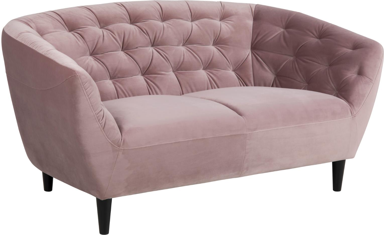 -personers Sofa Signature Vella  Støvet Rosa Vic-stof  Sorte Koniske Gummitræsben  B112