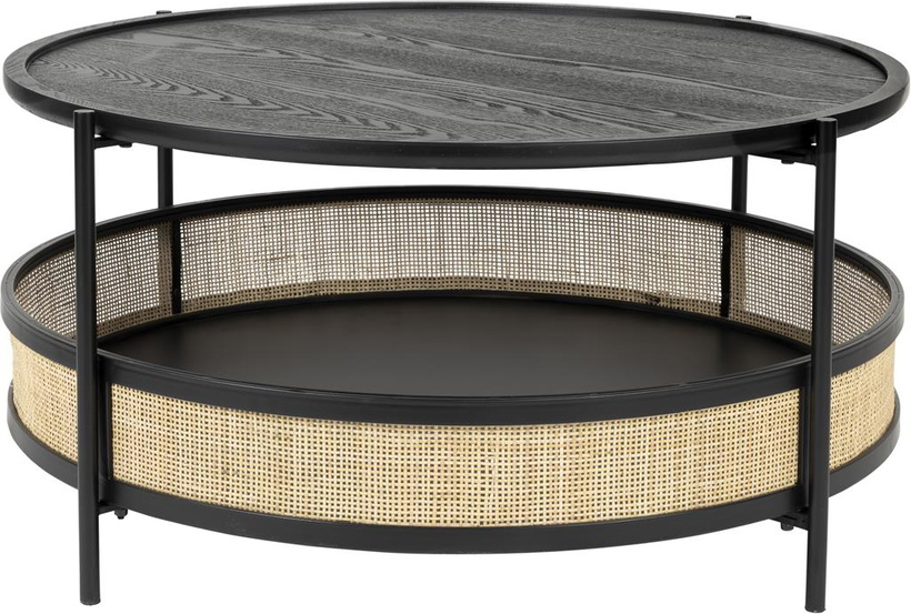 Sofabord Makoto Rundt Askegrå Rattan Ø80 cm – Elegant Design