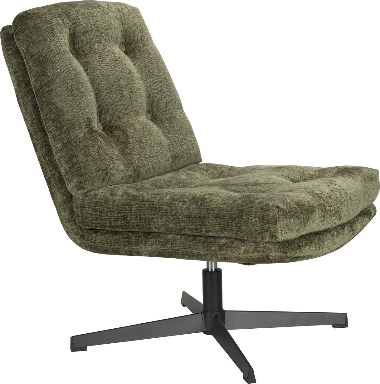 Loungestol Studio White Kai Gråbrun Polstret Polyester Metalstel Drejefunktion H69 B72 D75