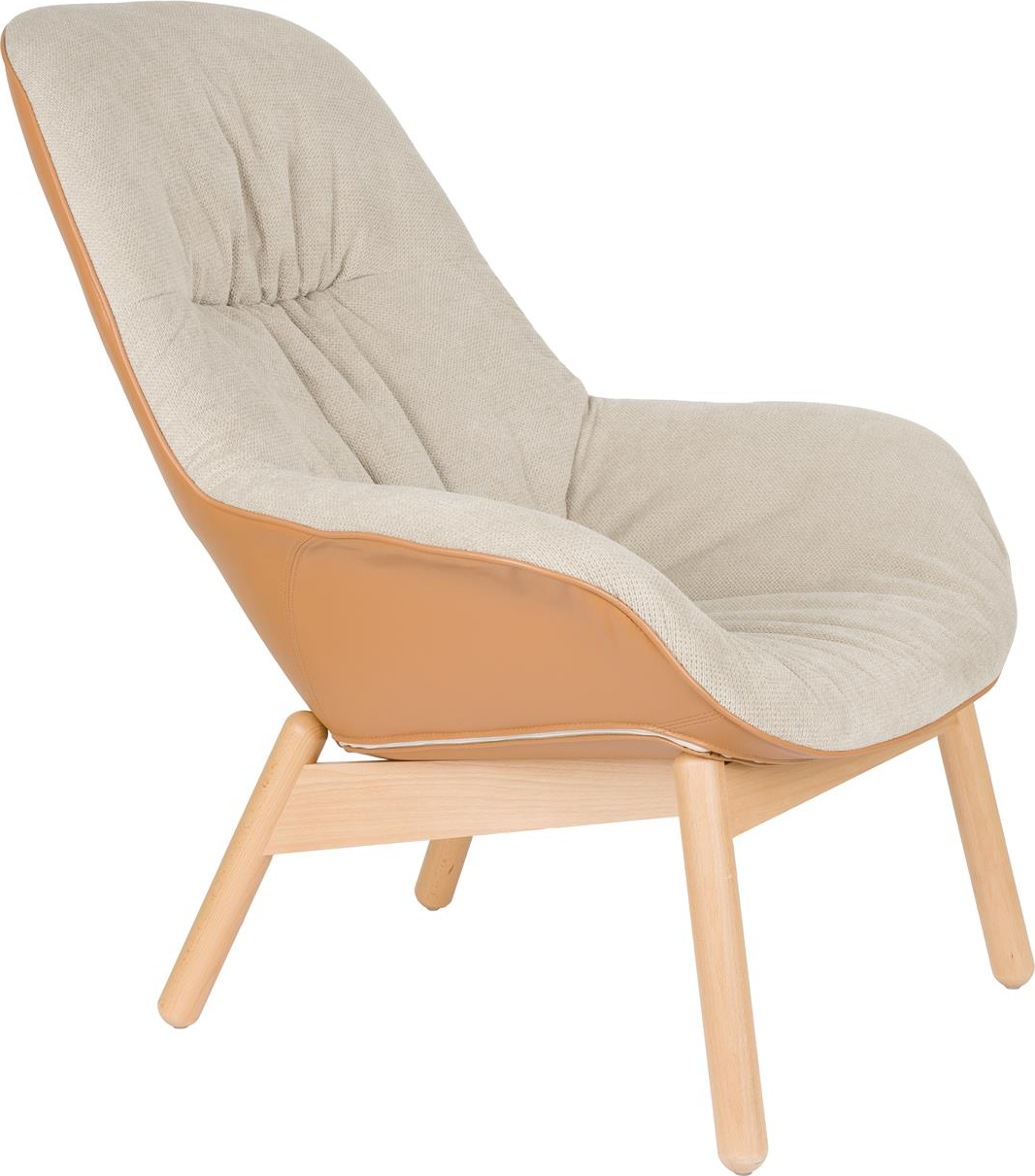 Loungestol Armstol Studio White Duke Lysgrå Nylon Polyester -skum Lakeret Bøg 93x75x92cm
