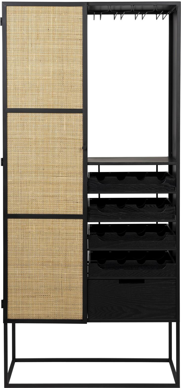 Vinskab Studio White Cabinet Antracit H175xb38xl80   Mdf   Pulverlakeret Jern