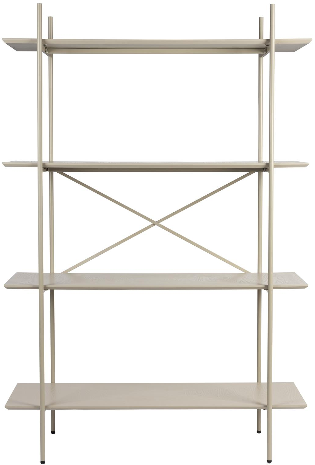 Opbevaringsreol Studio White Cabinet Lysgrå Mdf Med Metalunderstel H180xb120xd40