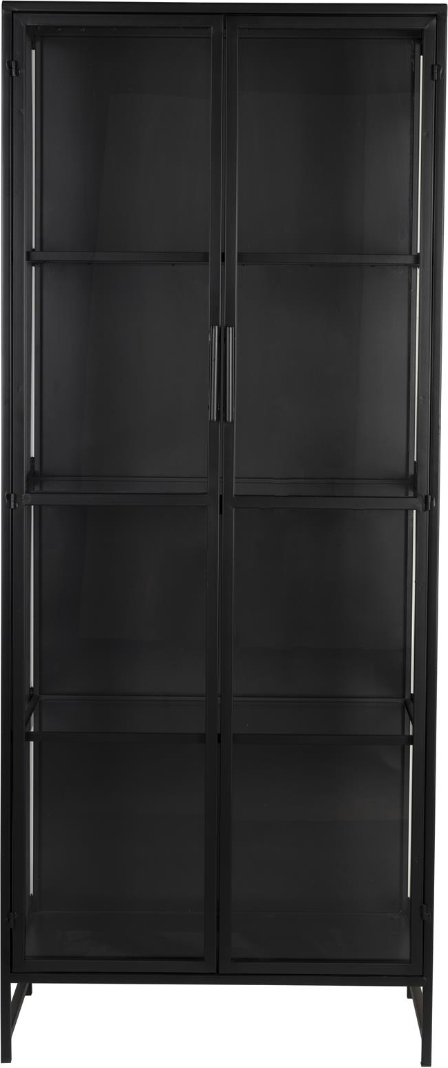 Højskab Rob Studio White Antracit Jern Opbevaringsskab Med Glasdøre 170   70   35