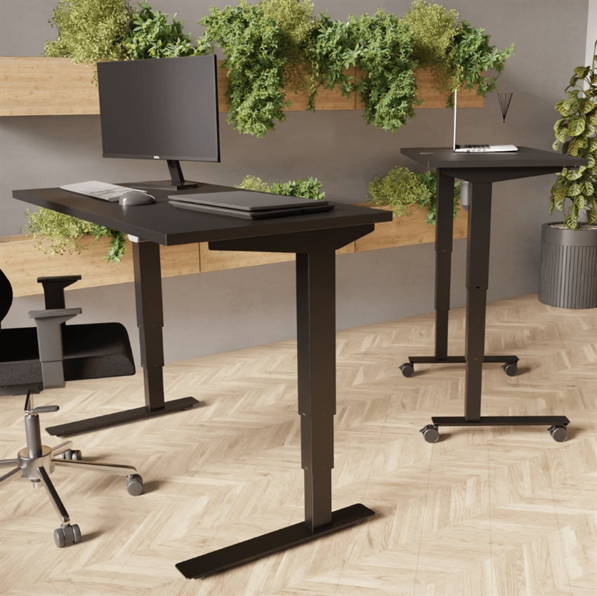 Norddesk Flexlift Hæve- Sænkebord 80x60  Sort   Sort Stel 80     60     Møbelsalg