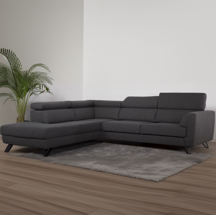 Billund Sofa Open End Venstrevendt Grå Stof Møbelsalg